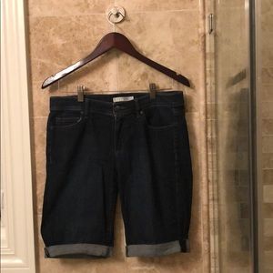 Loft Rolled Cuff Bermuda Denim Shorts